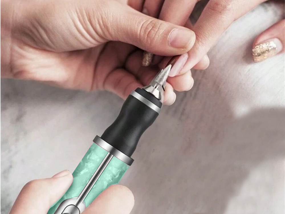 Nagų frezavimo aparatas su usb, 5 frezų rinkinys, žalias 2