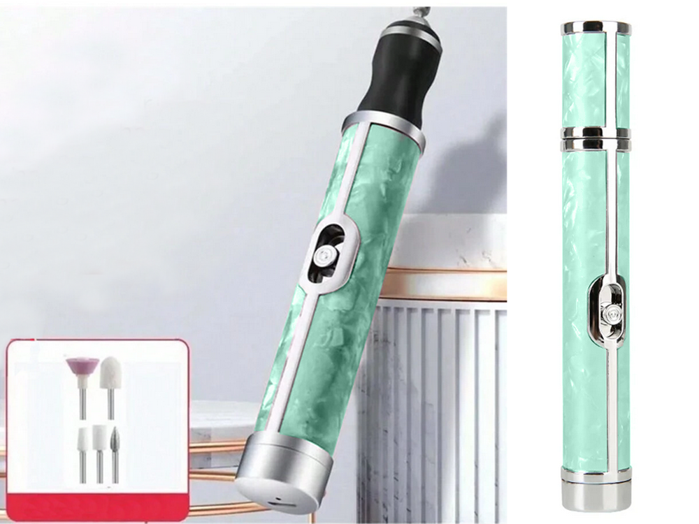 Nagų frezavimo aparatas su usb, 5 frezų rinkinys, žalias 3