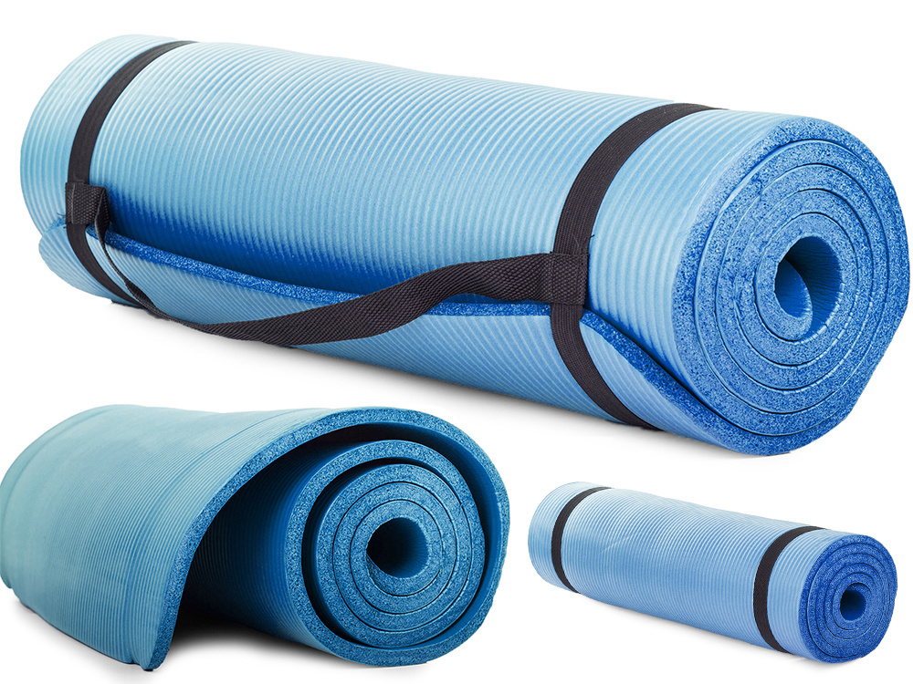 Joga ir fitneso kilimėlis 180x60 cm, mėlynas