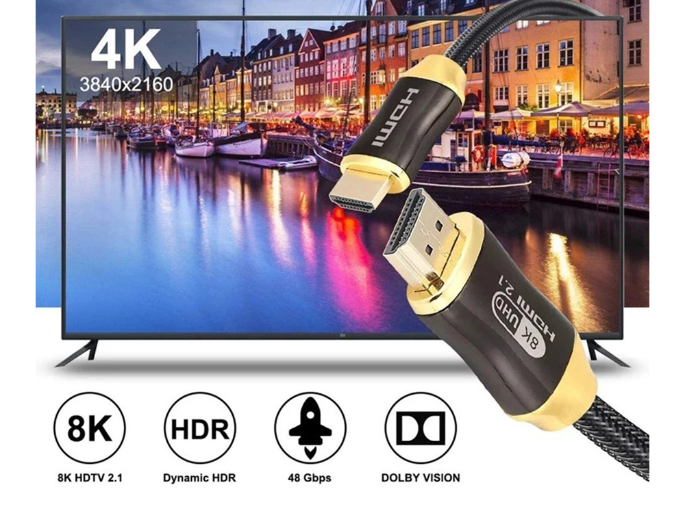 Hdmi kabelis 2.1 1,5m 8k 60hz 4k 120hz