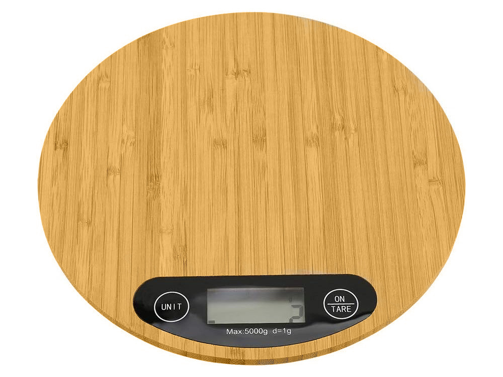 Elektroninės bambukinės virtuvės svarstyklės su lcd ekranu 5 kg