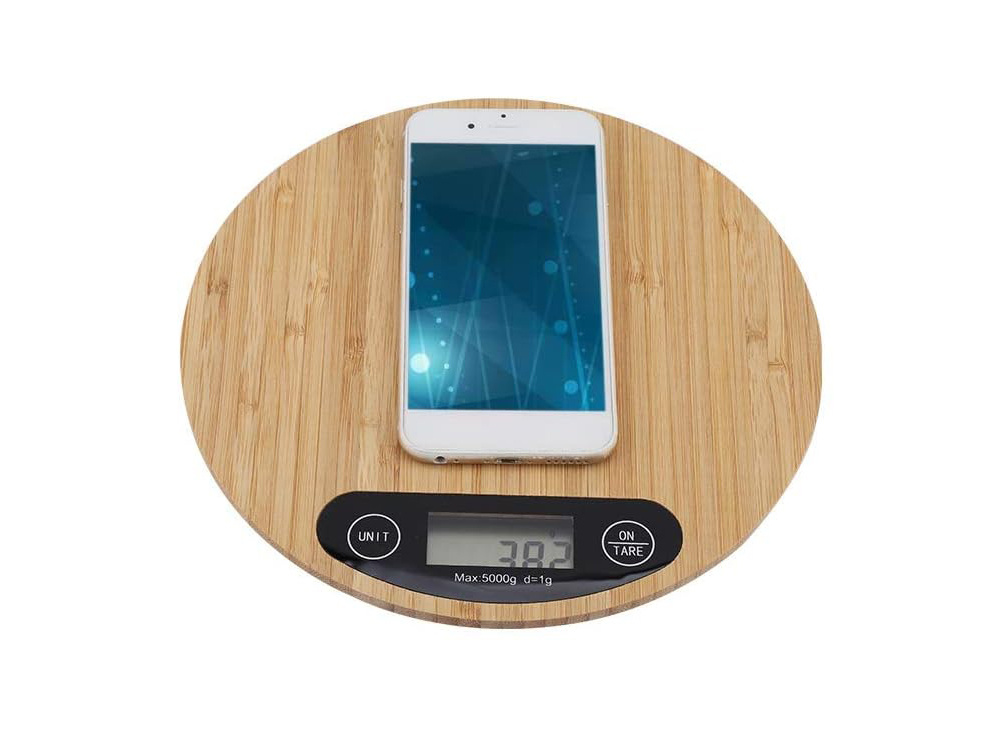 Elektroninės bambukinės virtuvės svarstyklės su lcd ekranu 5 kg