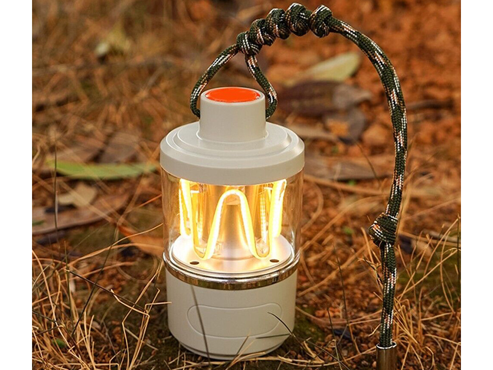 Led turistinė lempa su integruotu akumuliatoriumi ir usb