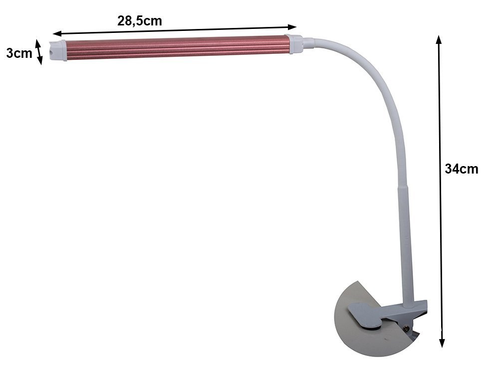 Stalinė lempa su klipsu ir led apšvietimu