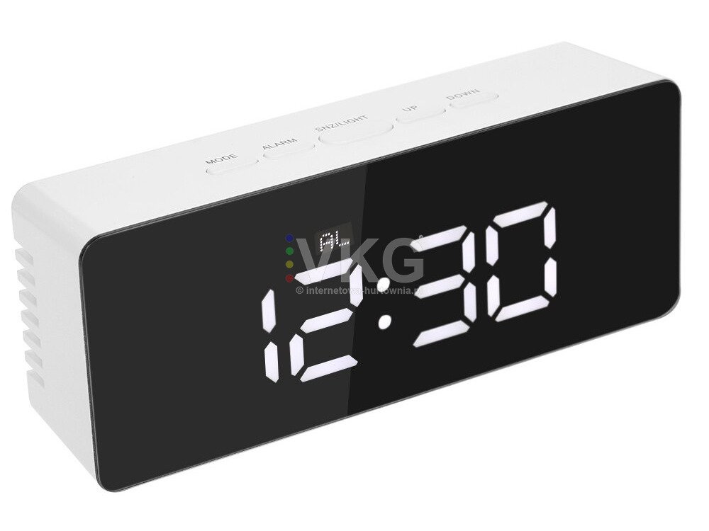 Laikrodis veidrodis su lcd ekranu ir temperatūros rodymu