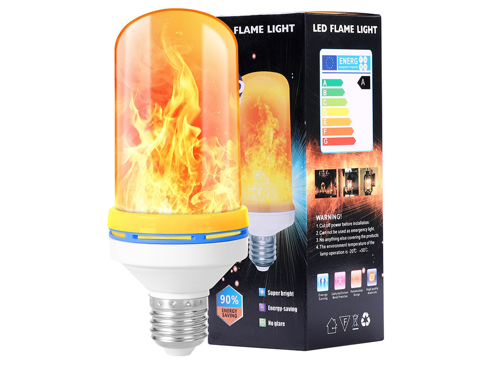 Led lemputė su liepsnos efekto šviesa e27, 9w