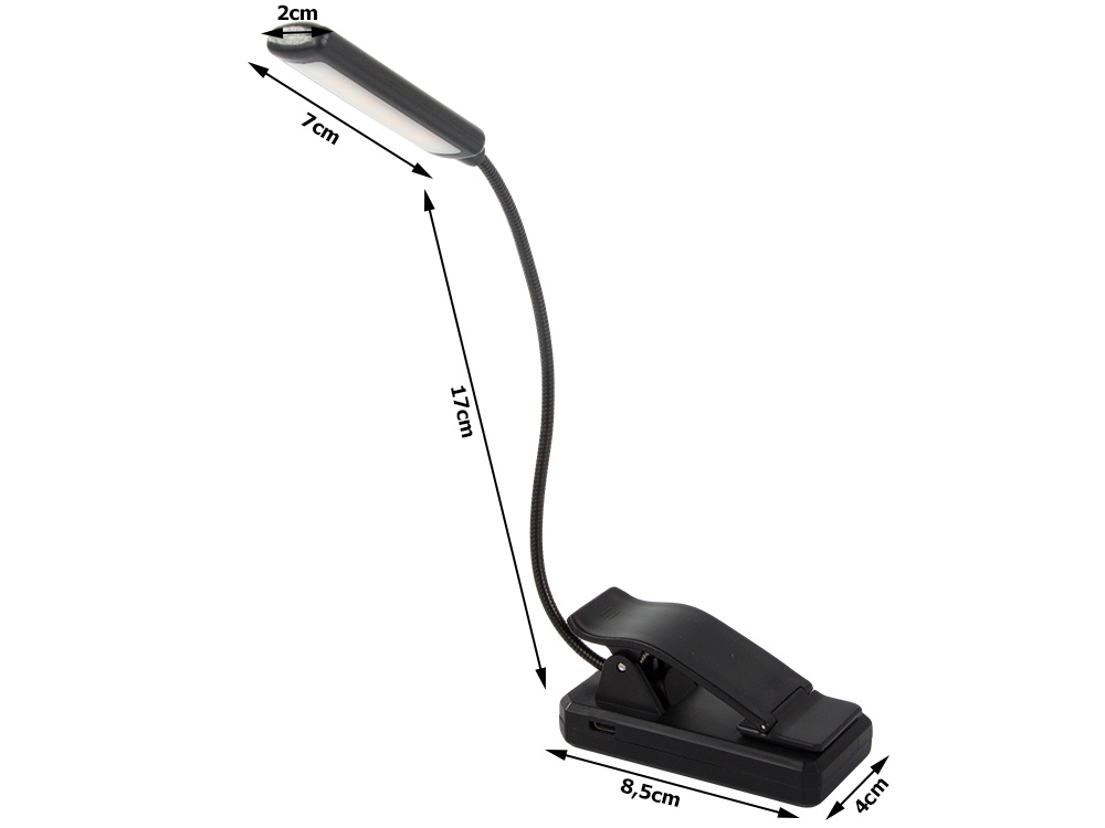 Skaitymo lempa su klipsu 9 led, 3 šviesos režimai
