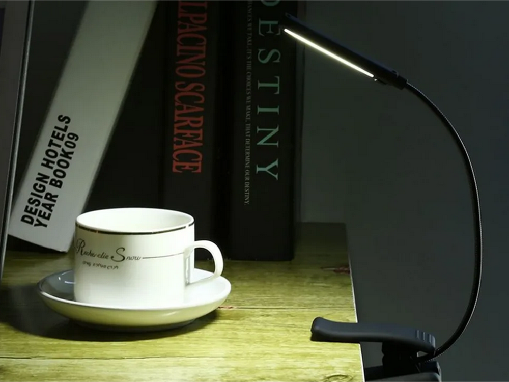 Skaitymo lempa su klipsu 9 led, 3 šviesos režimai
