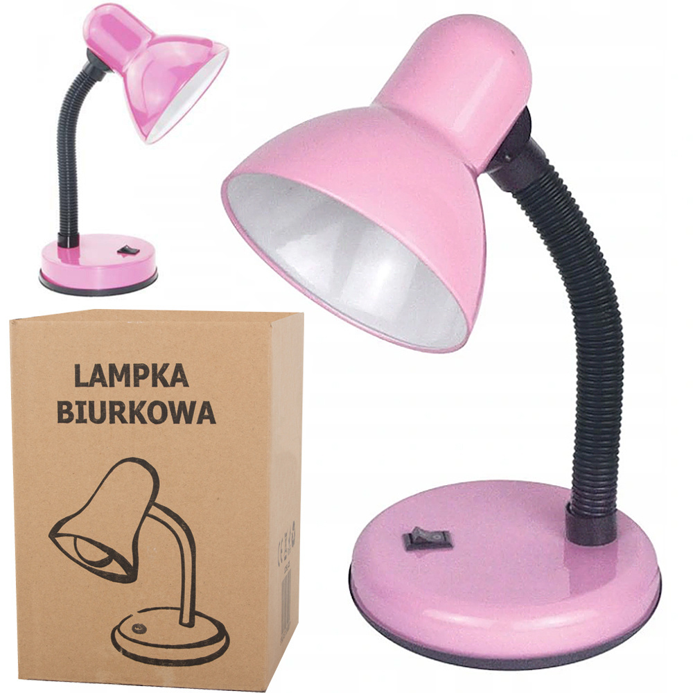 Reguliuojama stalinė lempa su rožiniu gaubtu, e27, 40w