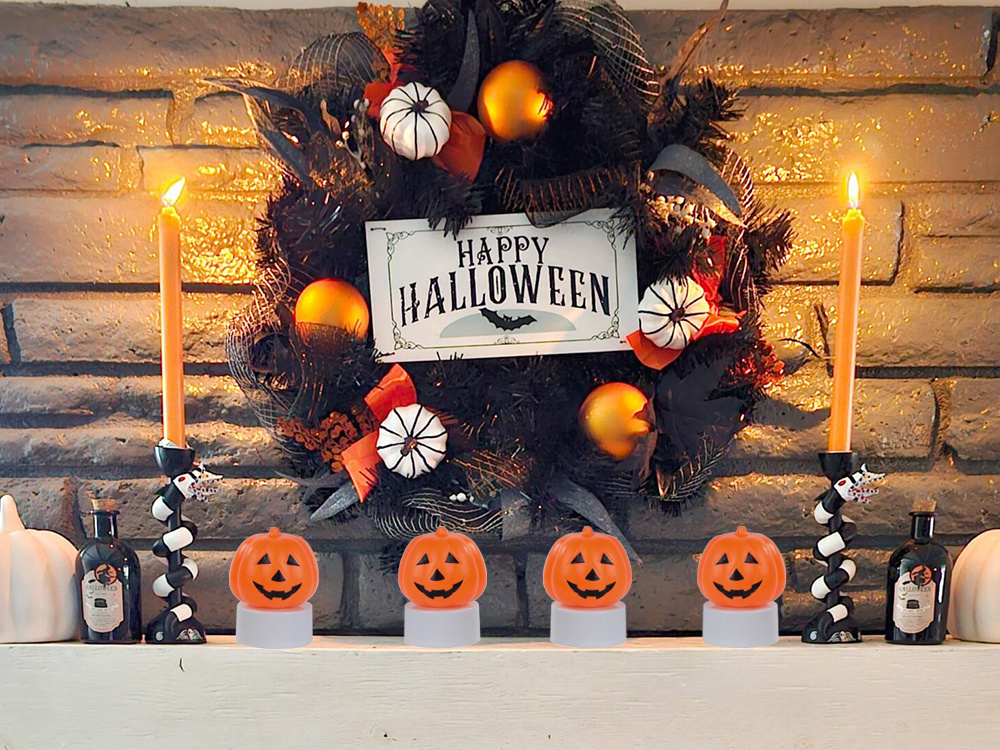 Led moliūgo formos lempa halloween dekoracija