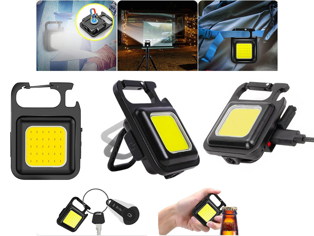 Led cob raktų pakabukas su magnetu ir usb įkrovimu