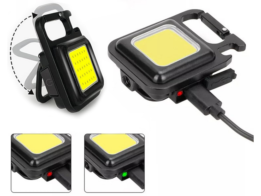 Led cob raktų pakabukas su magnetu ir usb įkrovimu