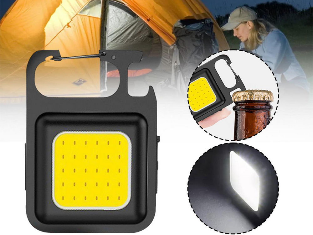 Led cob raktų pakabukas su magnetu ir usb įkrovimu
