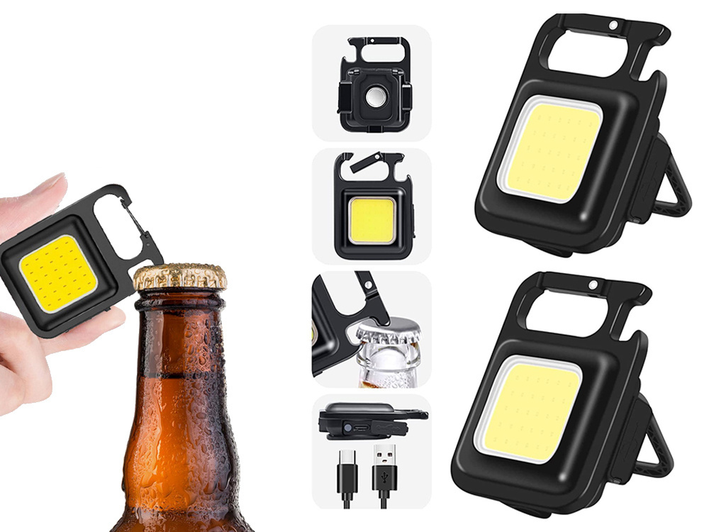 Led cob raktų pakabukas su magnetu ir usb įkrovimu