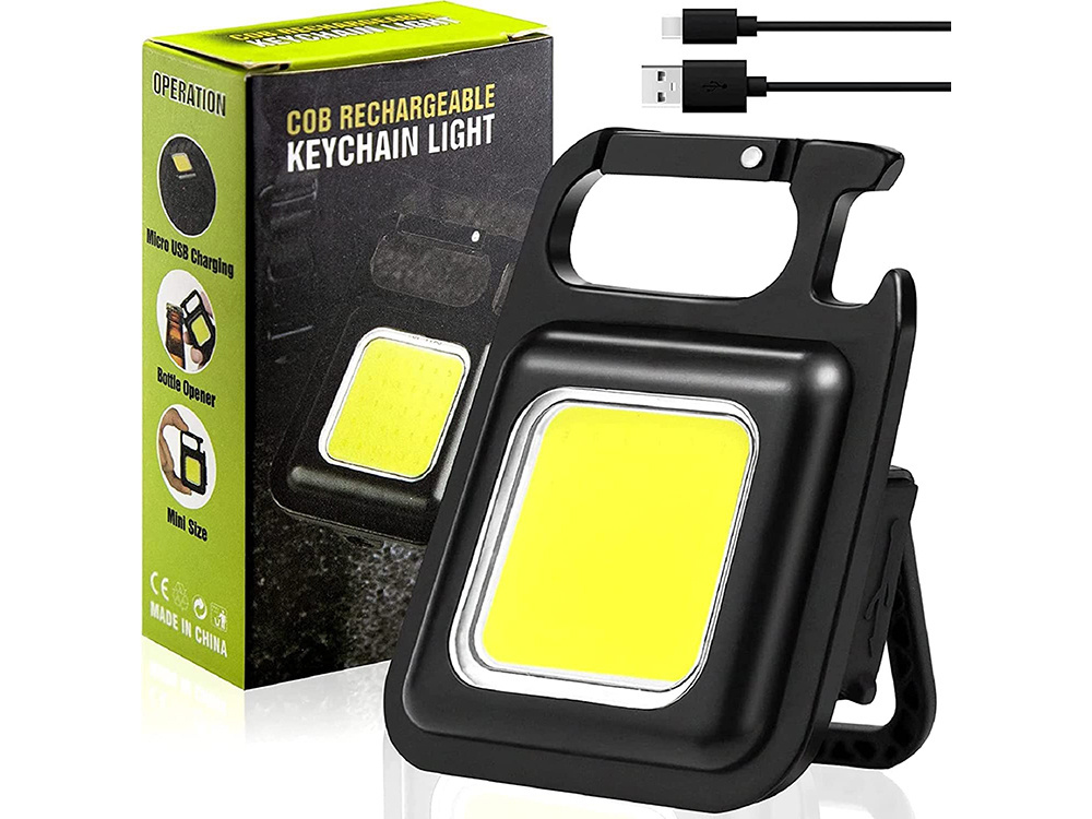 Led cob raktų pakabukas su magnetu ir usb įkrovimu
