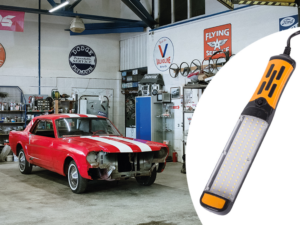 Dirbtuvių lempa su 96 led cob ir magnetu, 230v