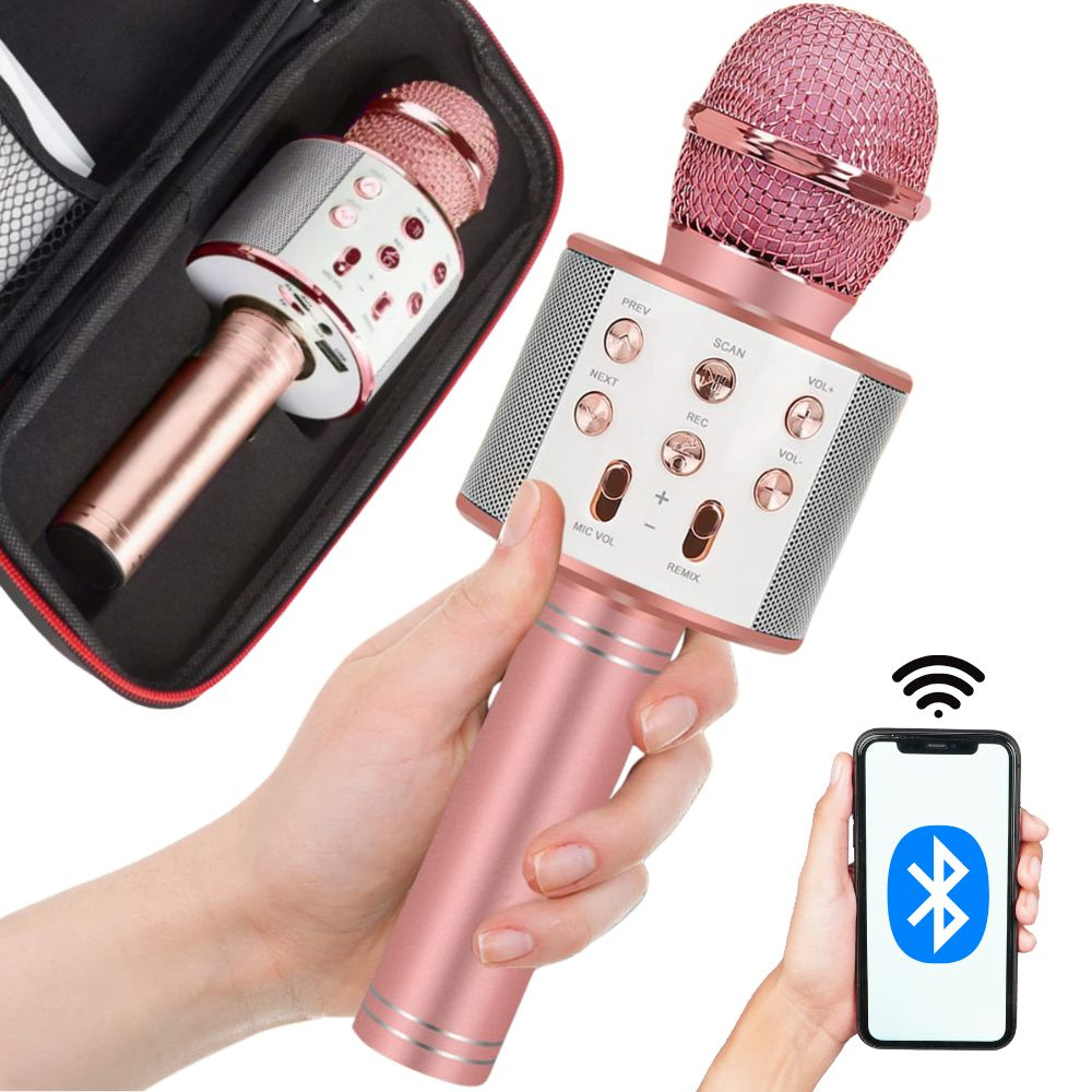 Belaidis mikrofonas su garsiakalbiu ir karaoke funkcija
