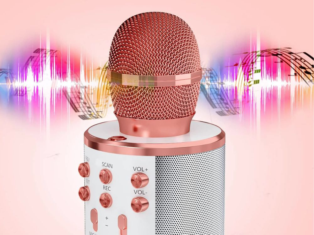 Belaidis mikrofonas su garsiakalbiu ir karaoke funkcija