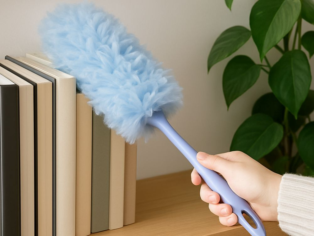 Teleskopinė mikrofibros šluotelė dulkėms ir voratinkliams 35 cm