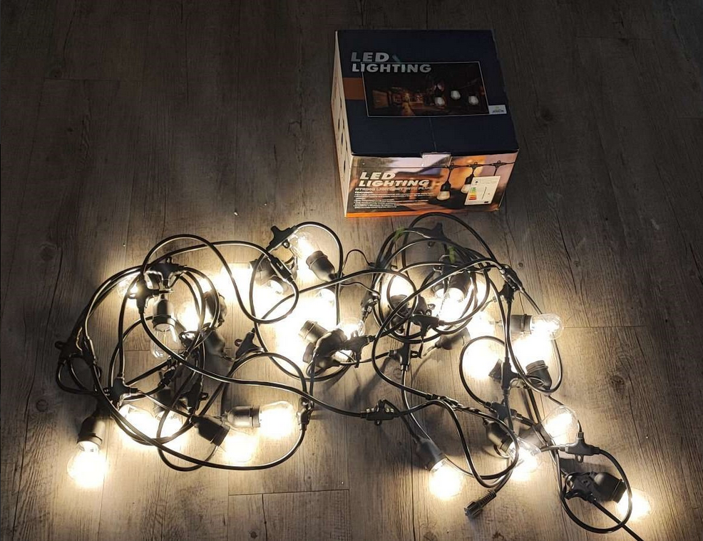 Sodo girlianda 10 led lempučių ip44 atsparumas, 10 m
