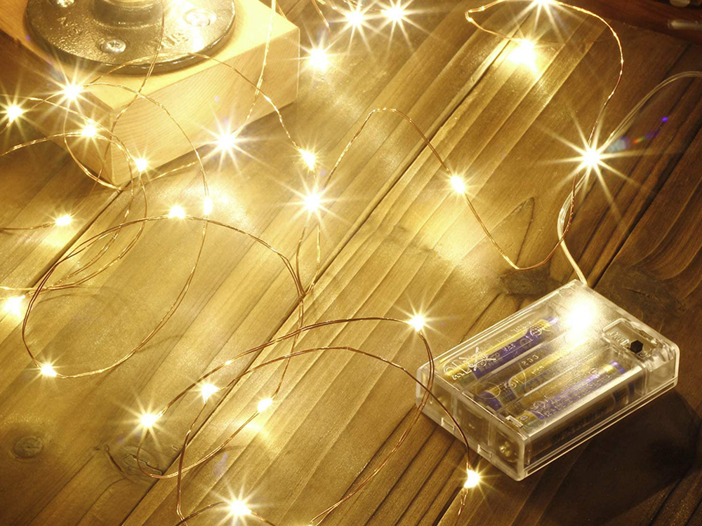 Girlianda 100 led, 10 m, šiltai balta