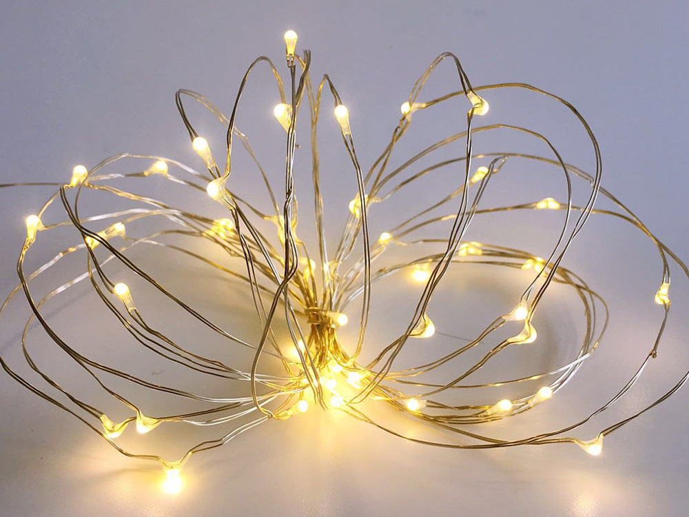 Girlianda 100 led, 10 m, šiltai balta