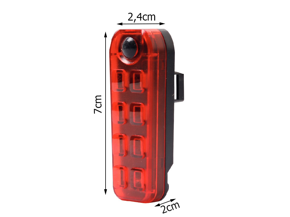 Dviračio galinis žibintas led su usb įkrovimu