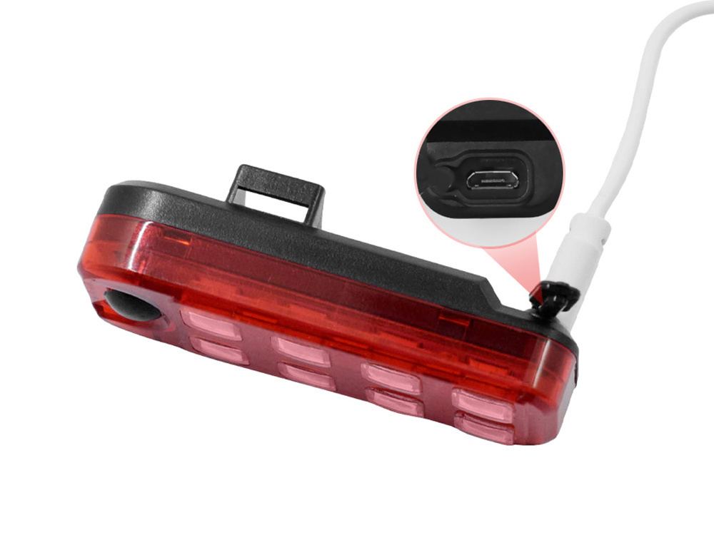 Dviračio galinis žibintas led su usb įkrovimu 2