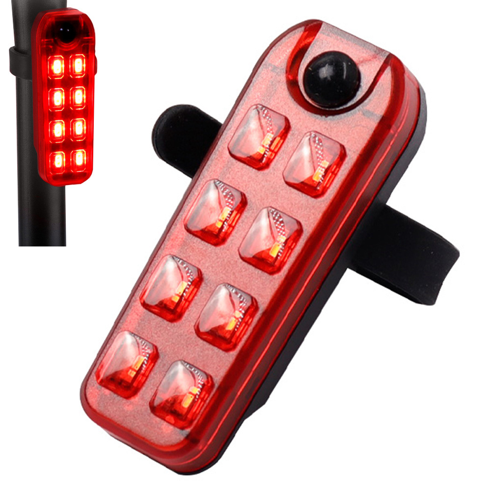 Dviračio galinis žibintas led su usb įkrovimu