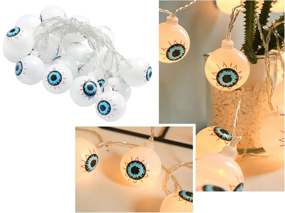 Led girlianda 10 lempučių akys halloween 195 cm