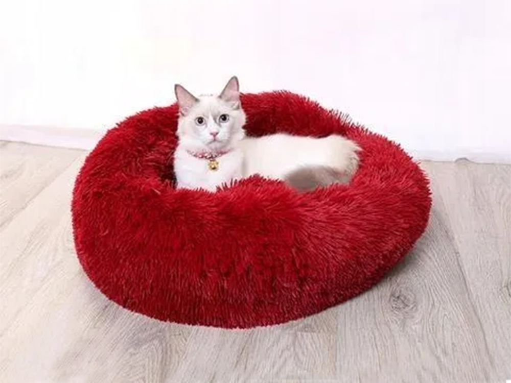 Plušinis guolis šunims ir katėms, 50 cm, bordinis