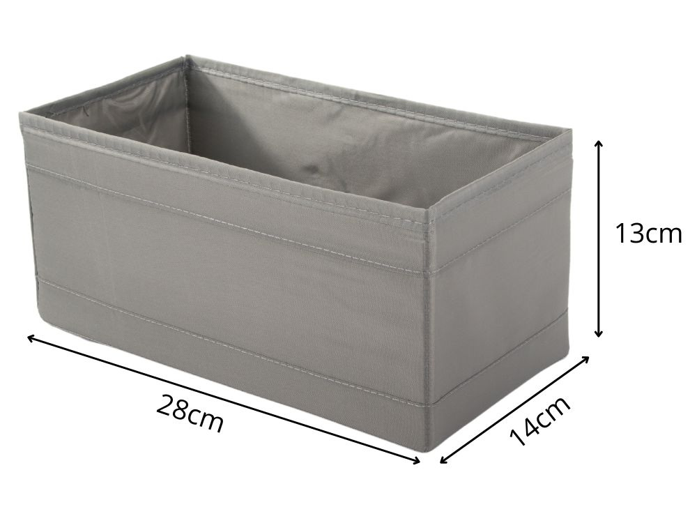 Drabužių dėklas iš poliesterio, 28x14x13 cm, pilkas