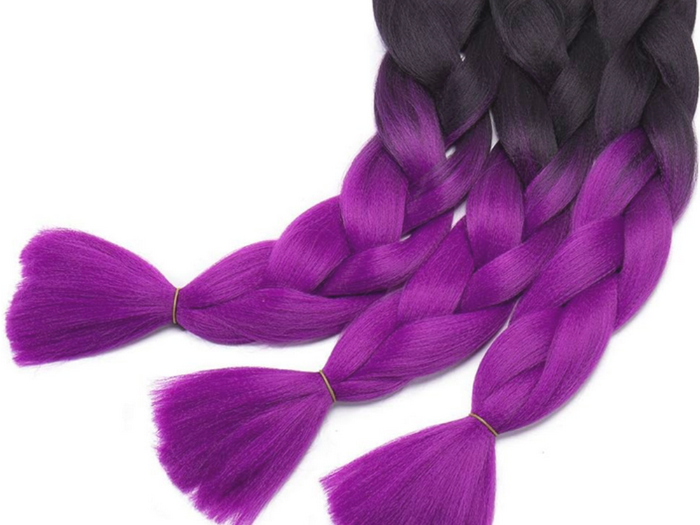 Sintetinės plaukų juostos pynėms 60 cm, violetinės spalvos