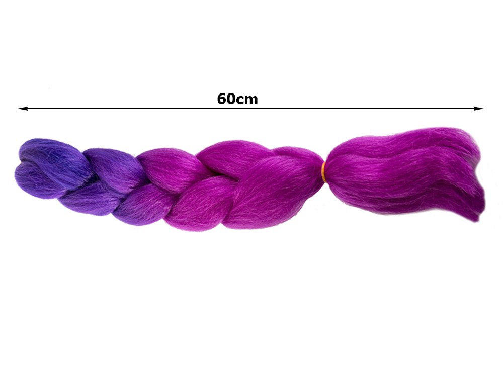 Sintetinės plaukų juostos pynėms 60 cm, violetinės spalvos