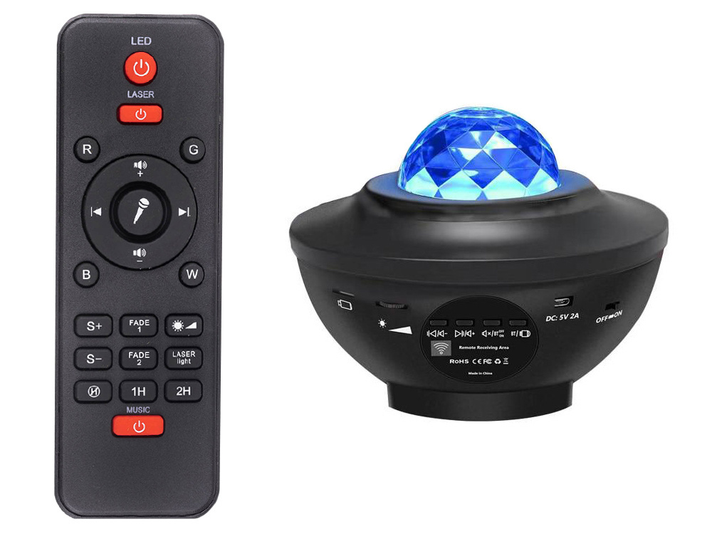 Žvaigždžių projektorius su led rgb ir nuotolinio valdymo pultu