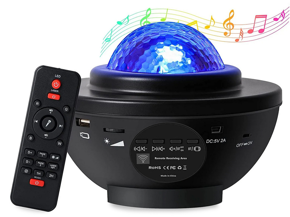 Žvaigždžių projektorius su led rgb ir nuotolinio valdymo pultu