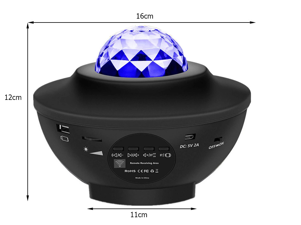 Žvaigždžių projektorius su led rgb ir nuotolinio valdymo pultu