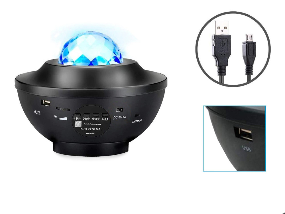 Žvaigždžių projektorius su led rgb ir nuotolinio valdymo pultu