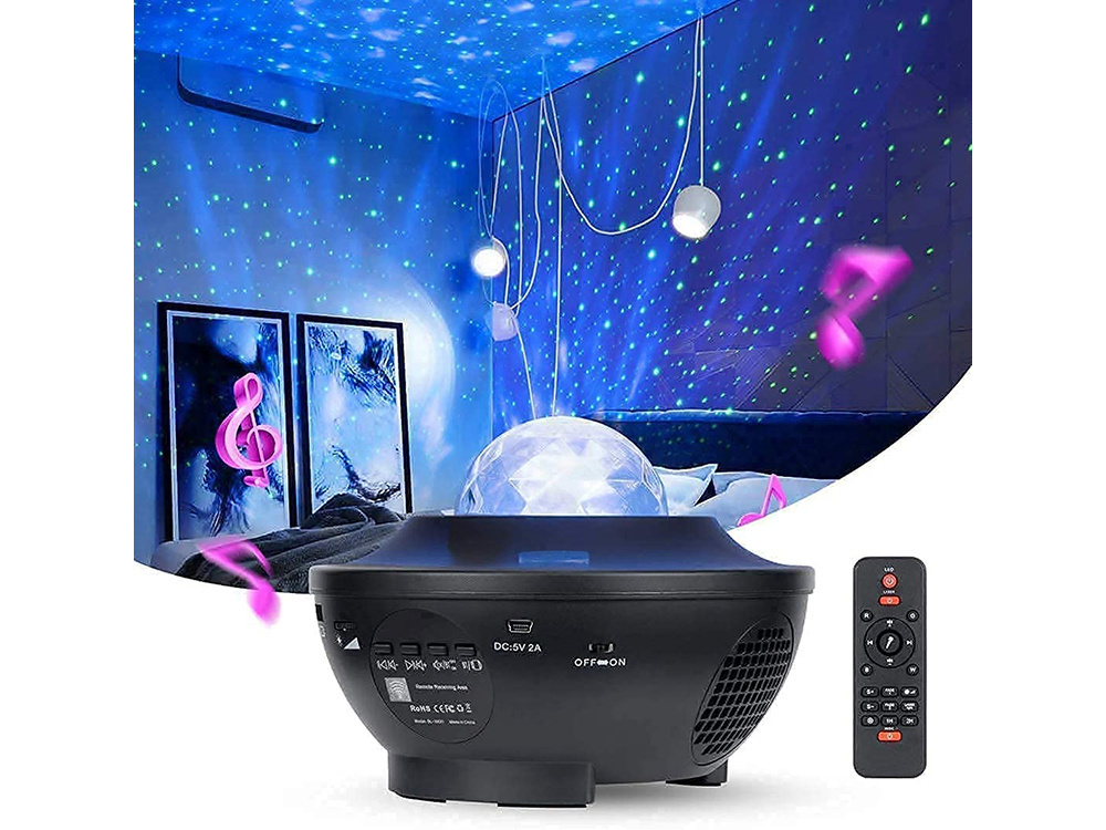 Žvaigždžių projektorius su led rgb ir nuotolinio valdymo pultu
