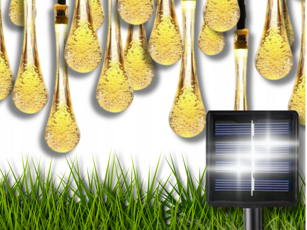 Saulės energija maitinama girlianda su 20 led lempučių