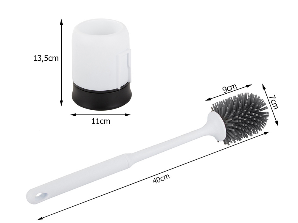 Tualeto šepečio rinkinys su silikonine galvute, 40 cm