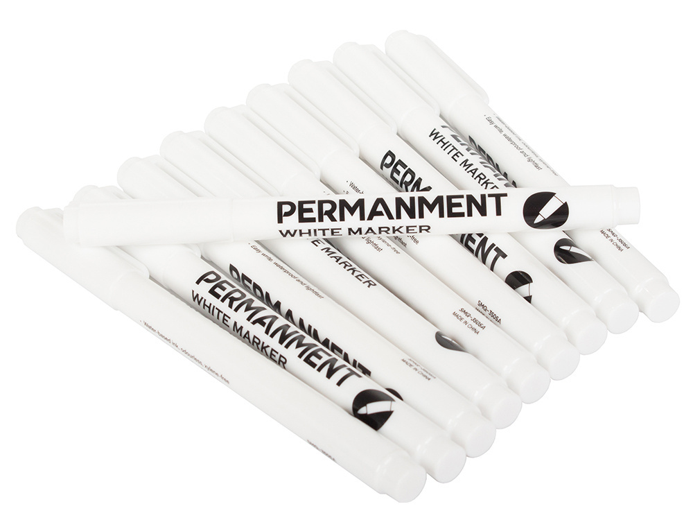 Baltas permanentinis žymeklis padangoms ir stiklui, 1 mm, 12 vnt. 2