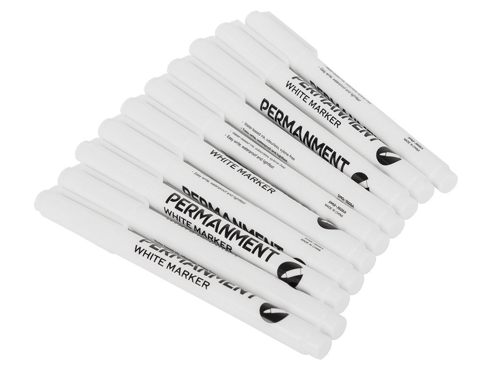 Baltas permanentinis žymeklis padangoms ir stiklui, 1 mm, 12 vnt. 3