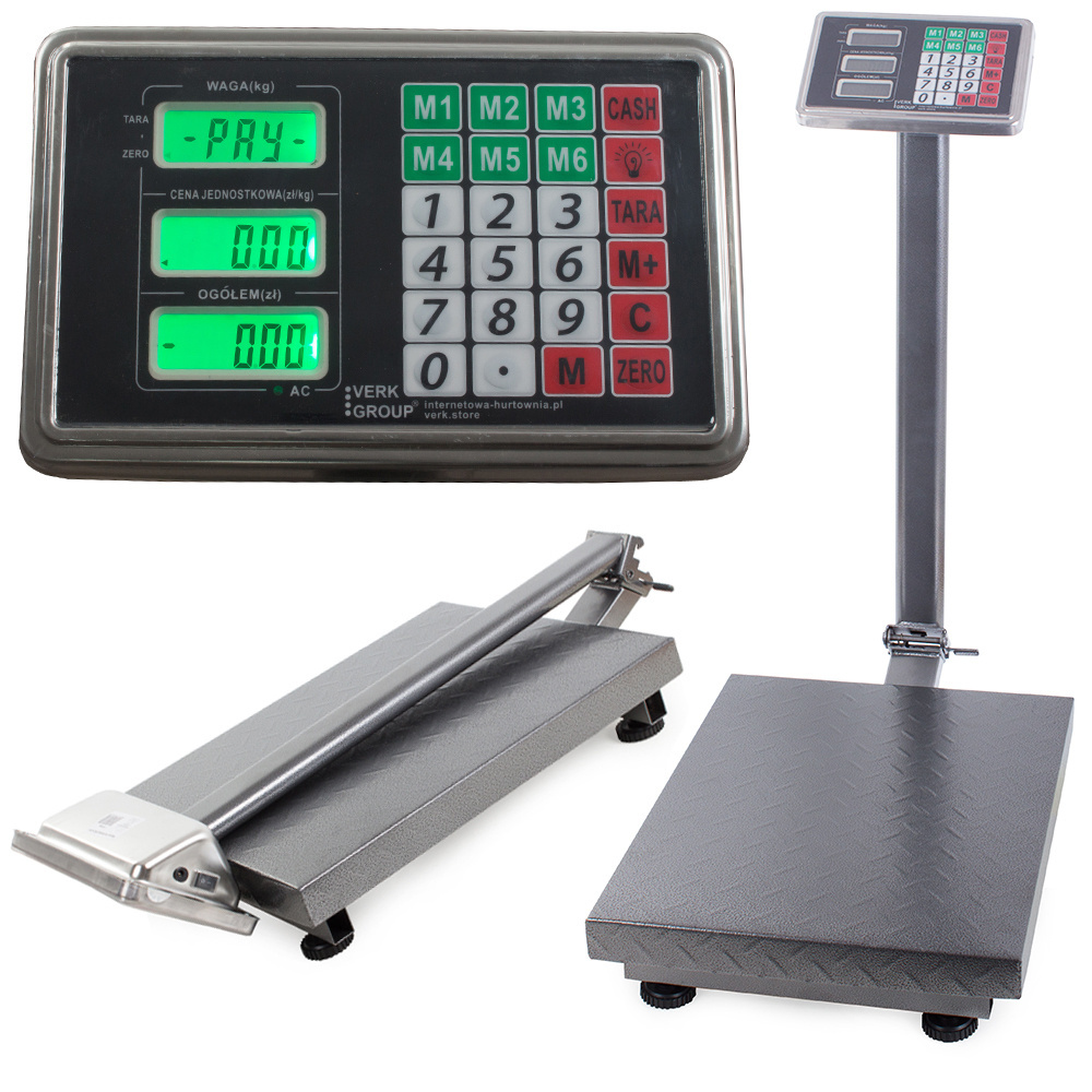 Elektroninės platforminės svarstyklės 300 kg su lcd ekranu