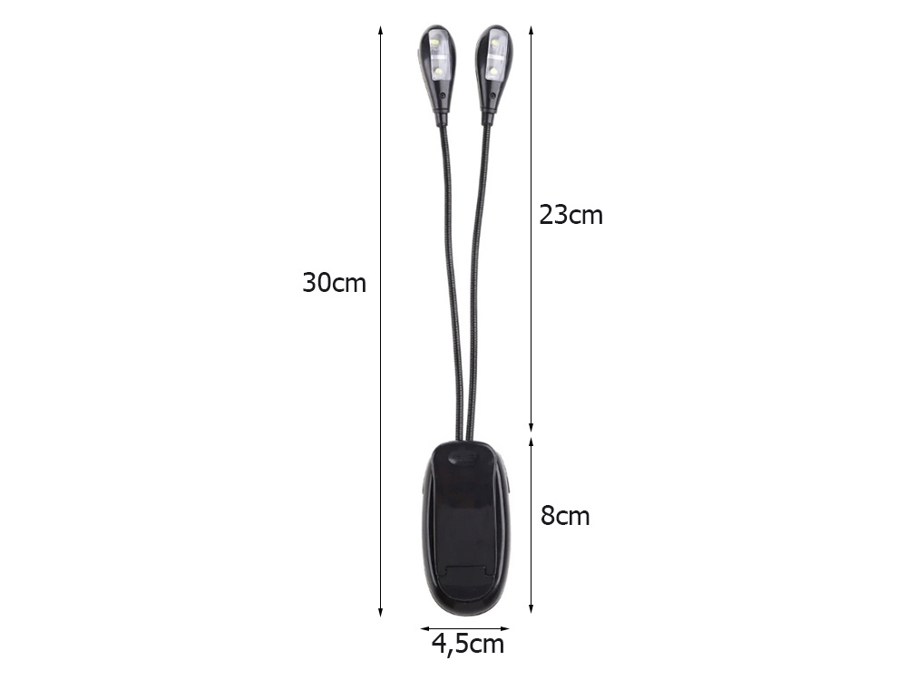 Led stalo lempa su segtuku, juoda, 30 cm