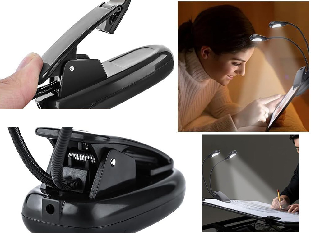 Led stalo lempa su segtuku, juoda, 30 cm