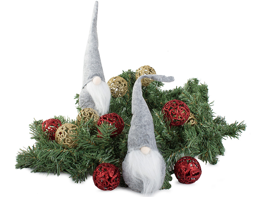 Kalėdinis nykštukas 30 cm, pilkas