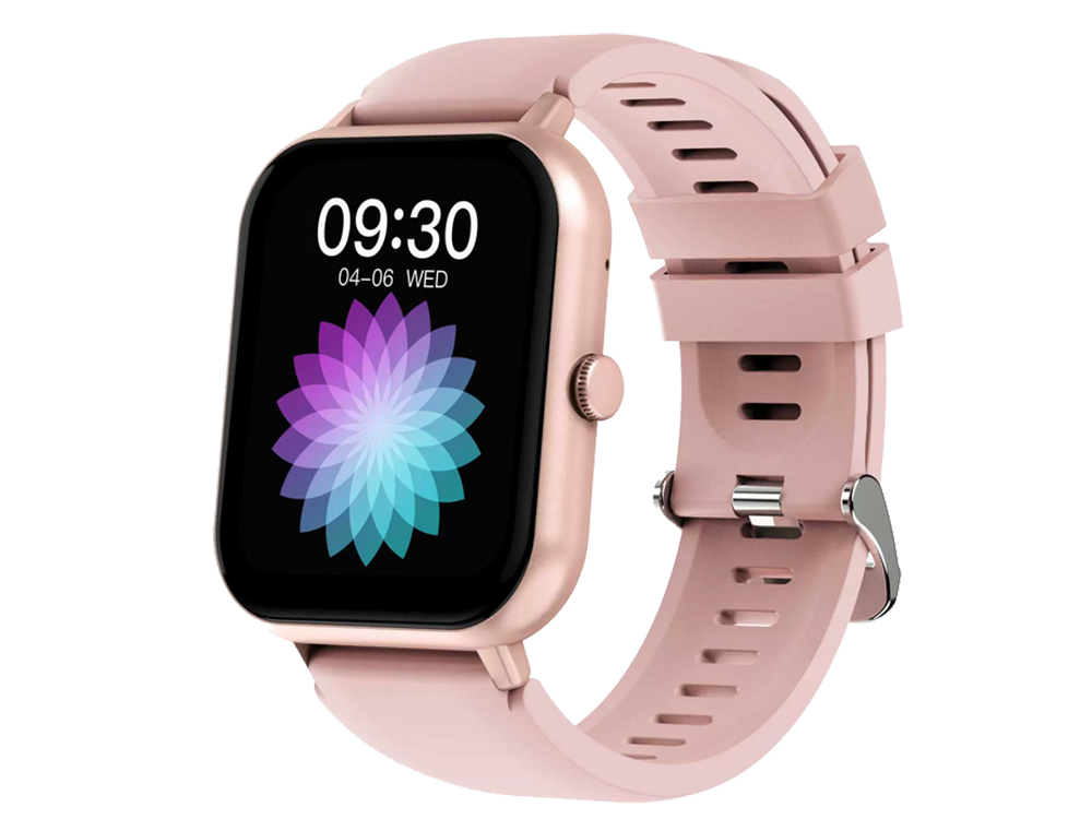 Išmanusis laikrodis su gumine apyranke, bluetooth, rožinis