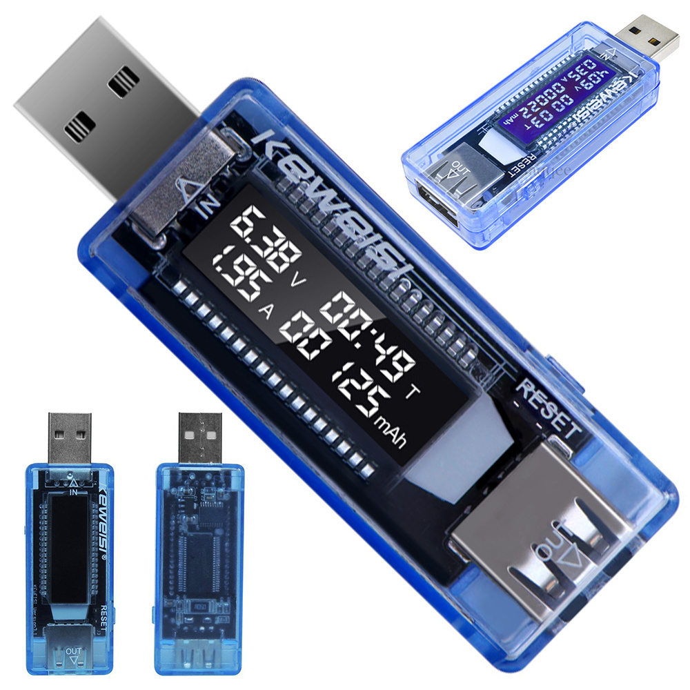Usb voltmetras ampermetras su lcd ekranu