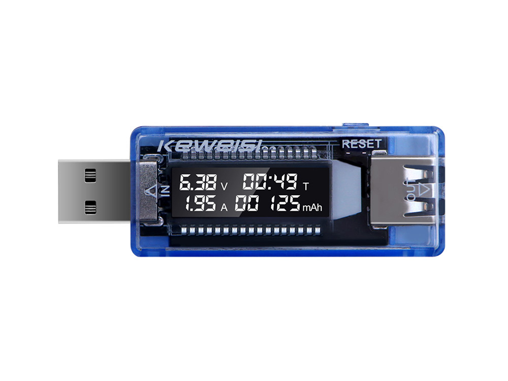 Usb voltmetras ampermetras su lcd ekranu